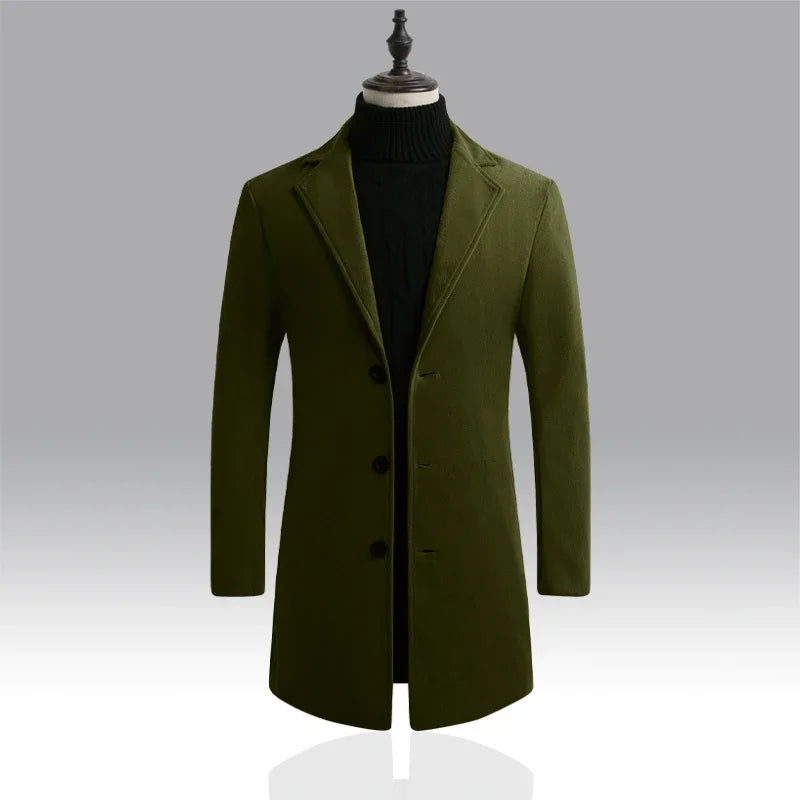 Cartmela 2024 Wool-Blend Long Coat for Men