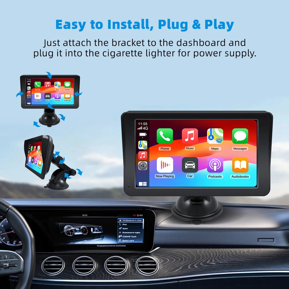 Universal 7" Car Radio Touch Screen with Apple CarPlay & Android