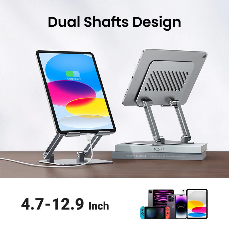 Aluminum Tablet & Phone Stand – Adjustable Holder for Desk