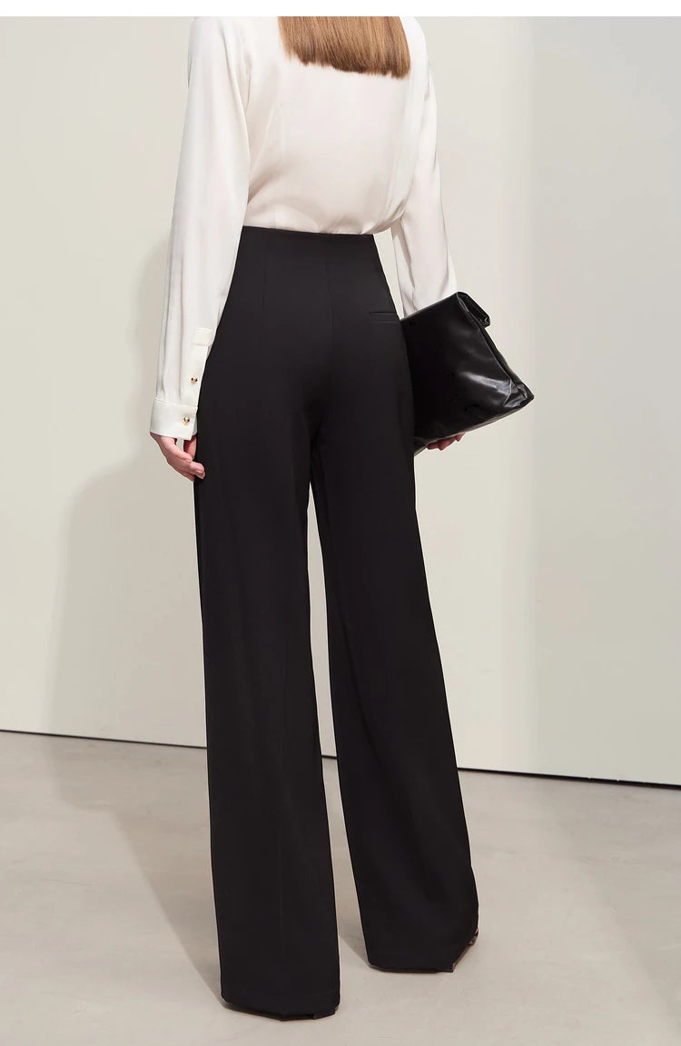 Women’s Wide-Legged Casual Pants – Summer Straight Full-Length Trousers