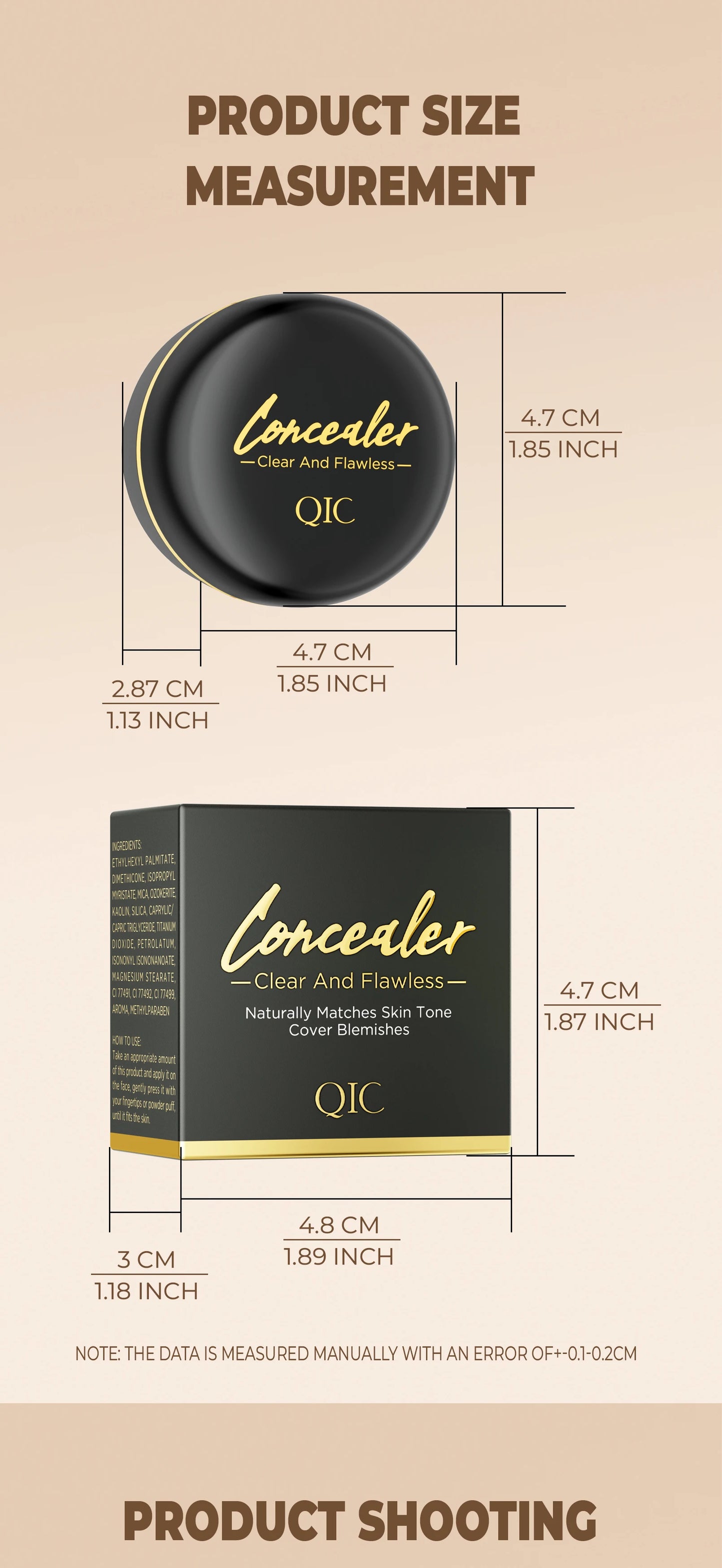 Waterproof Full Coverage Concealer for Scars, Tattoos & Blemishes