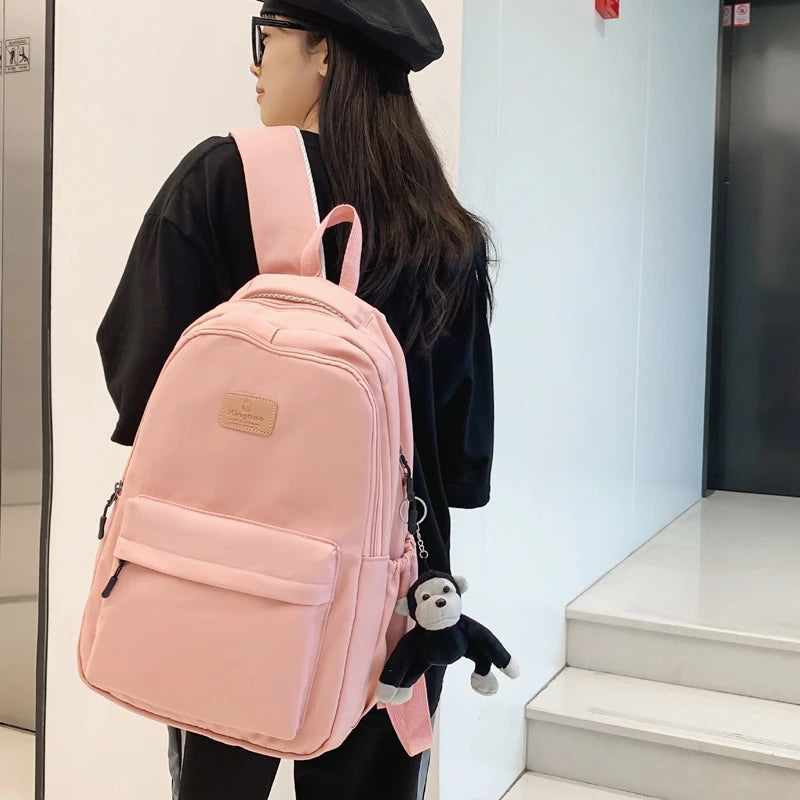 Fashion Waterproof Nylon Backpack – Schoolbag for Teens & Students
