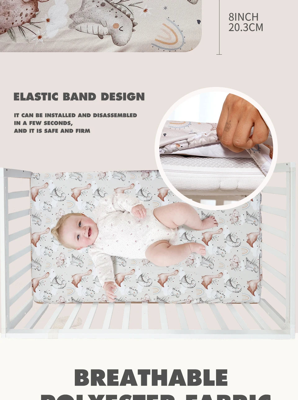 Happy Flute Cartoon Baby Bed Sheet – Soft, Breathable 70×130cm