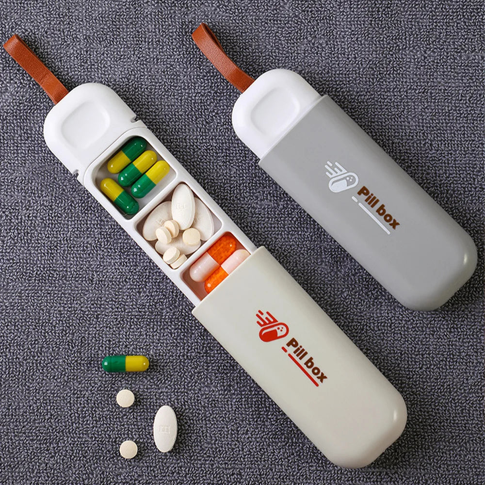 3-Slot Portable Pill Box–Colorful Medicine Case for Travel & Daily Use