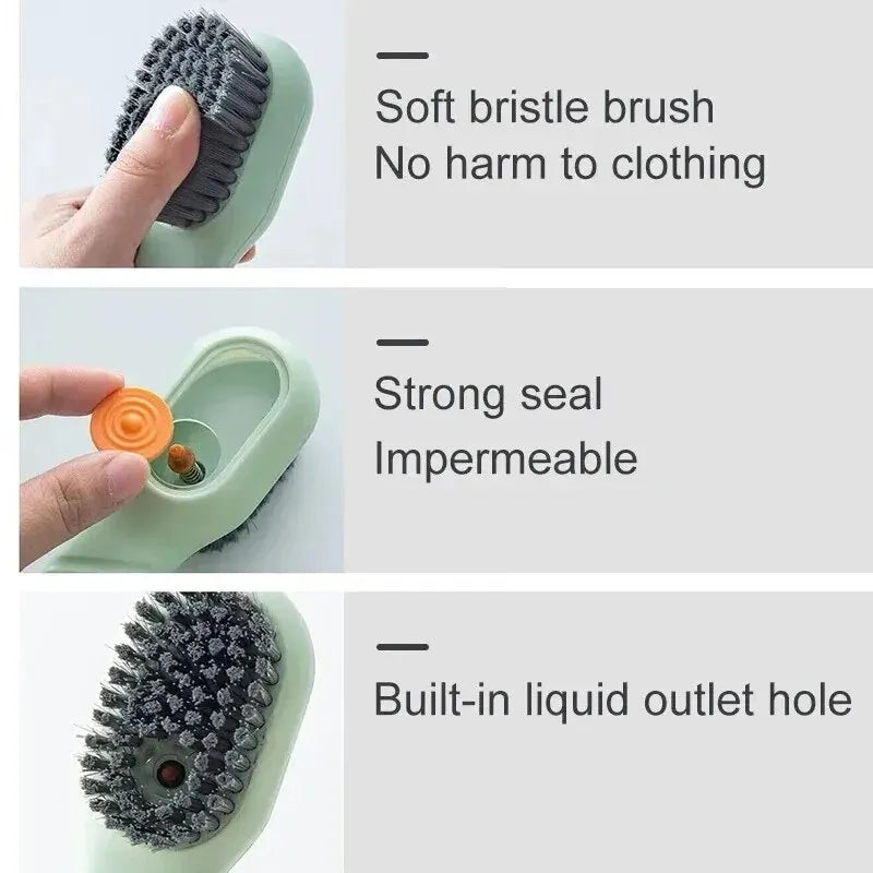 Multifunction Shoe Cleaning Brush with Soap Dispenser & Hook