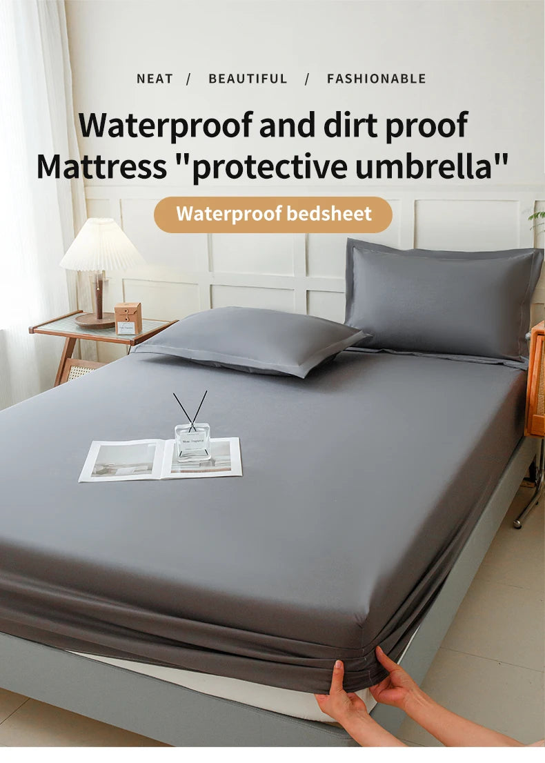 Waterproof Fitted Bed Sheet – 360° Elastic Mattress Protector