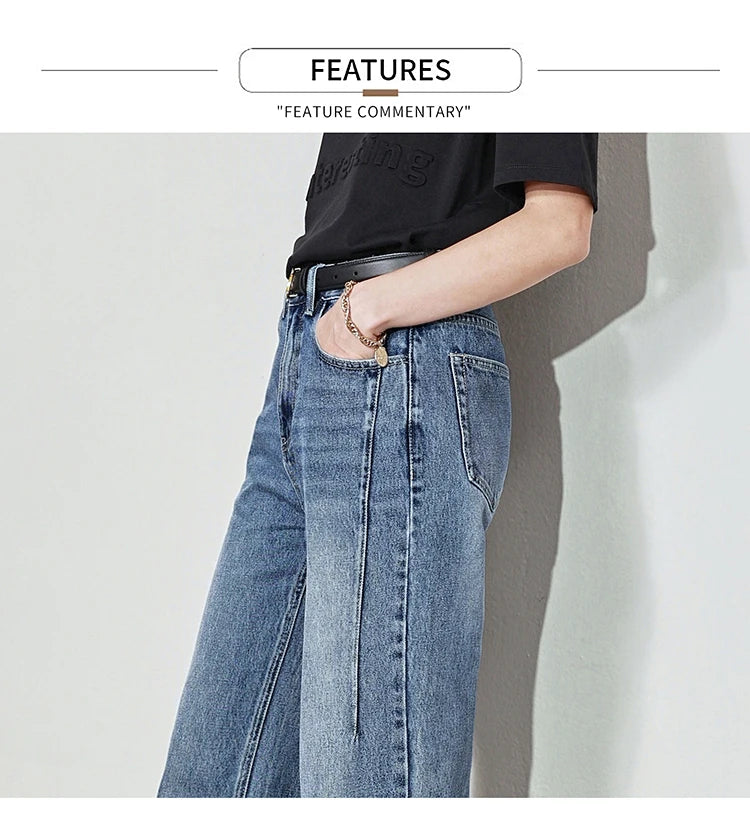Women’s Vintage Loose Wide Leg Denim Jeans – Casual Spring Pants