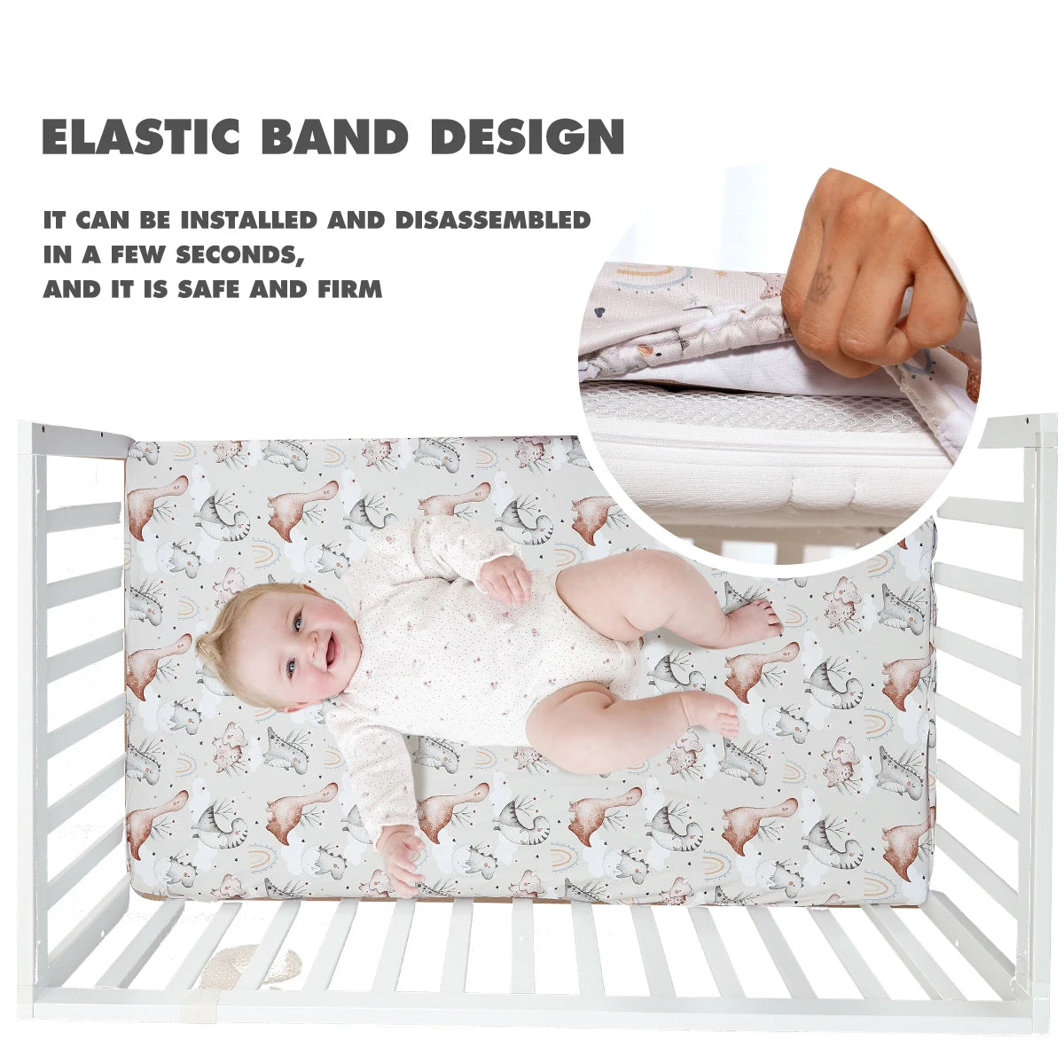 Happy Flute Cartoon Baby Bed Sheet – Soft, Breathable 70×130cm