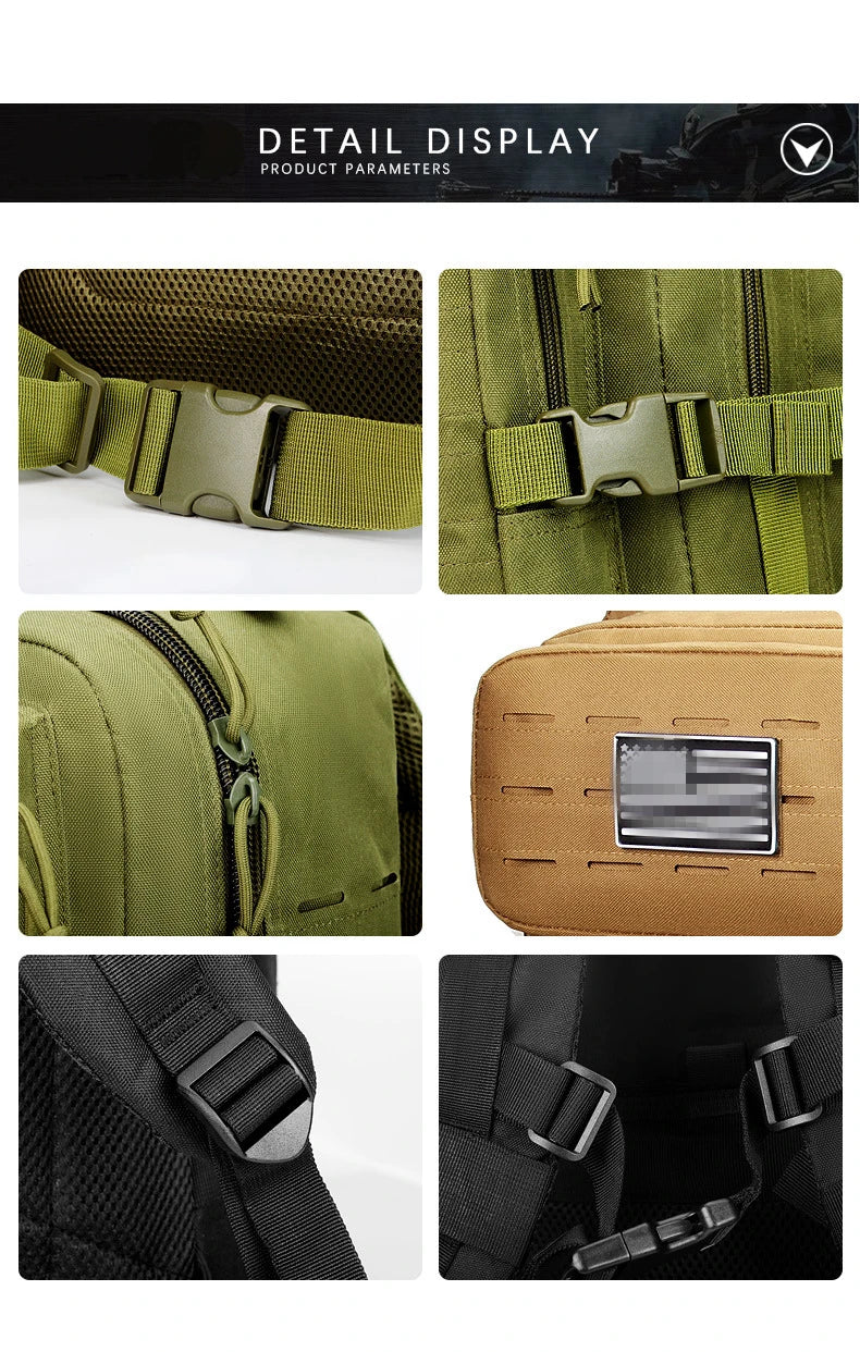 Tactical Backpack – Small Gym, Travel & Hiking Bag with Molle System