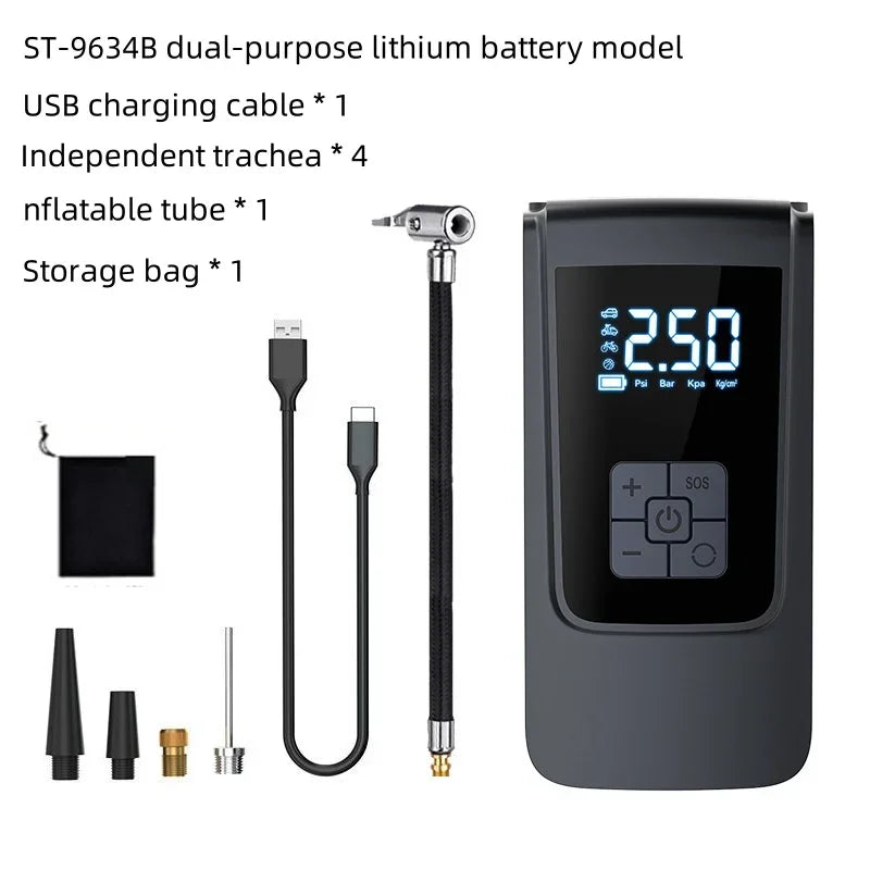 Portable Electric Air Compressor Pump – Car, Motorcycle & Bike Tire Inflator