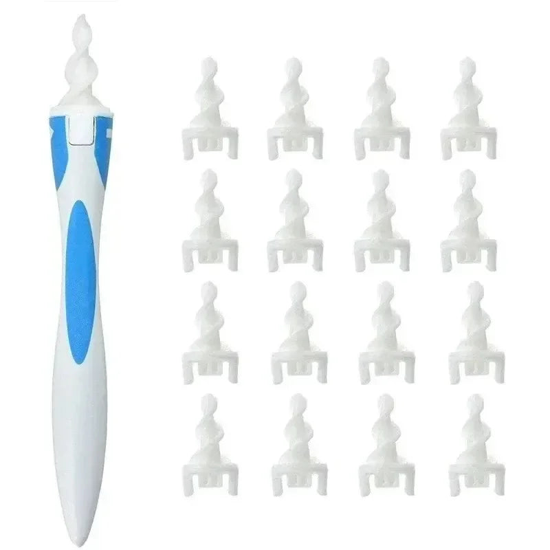 Soft Silicone Ear Wax Remover Tool with 16 Replacement Tips