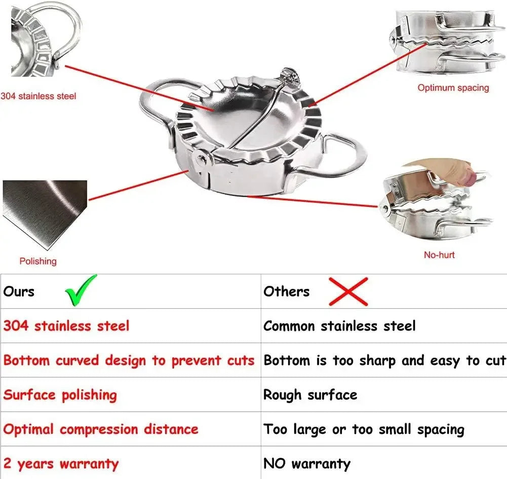 Stainless Steel Dumpling Maker Press for Ravioli, Pie, and Pastry