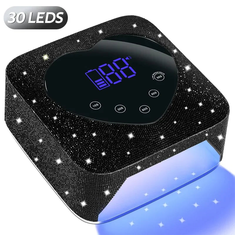 72W Cordless UV Nail Lamp – Rechargeable Dryer with 5 Timers