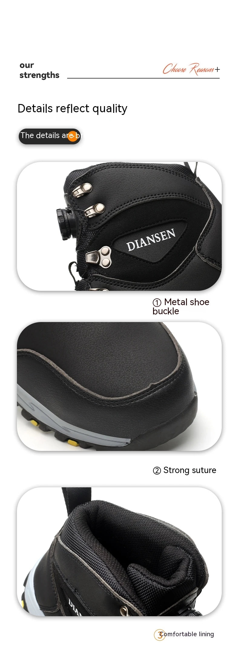 Rotating Button Safety Shoes for Men