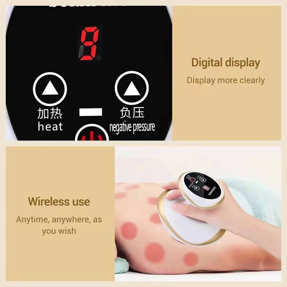 Electric Guasha Cupping Massager – Vacuum Heating Anti-Cellulite Tool