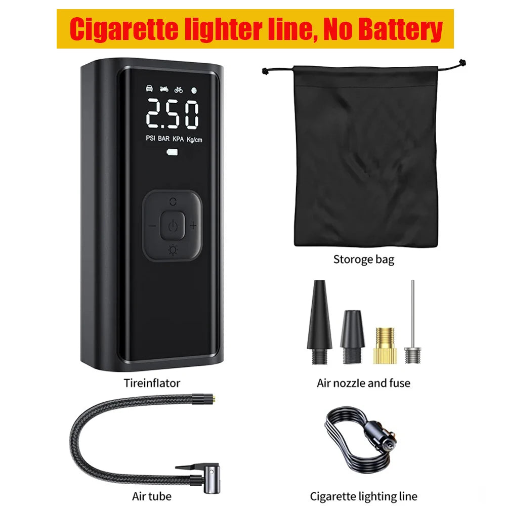 Wireless Electric Car Tire Inflator Pump with LED Light