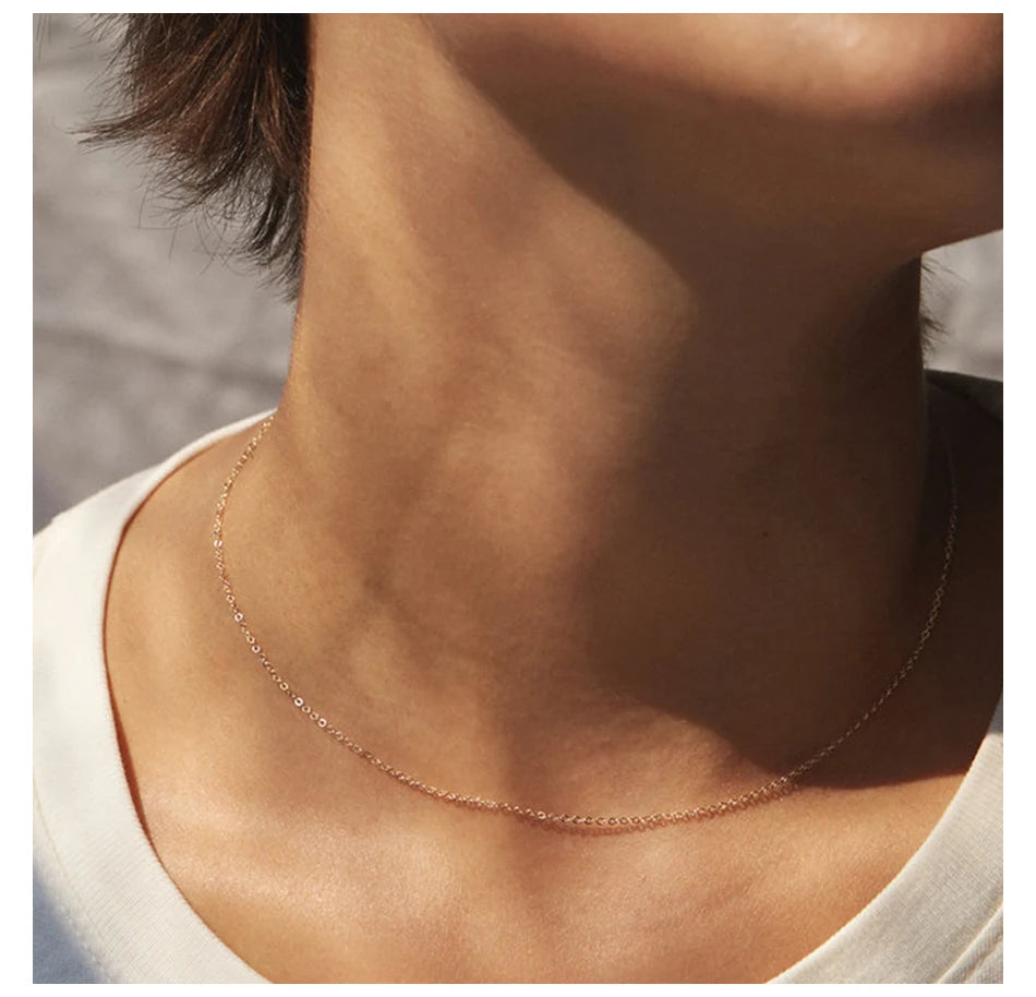 Fine Gold Color Stainless Steel Chain Necklace – Short & Long Styles