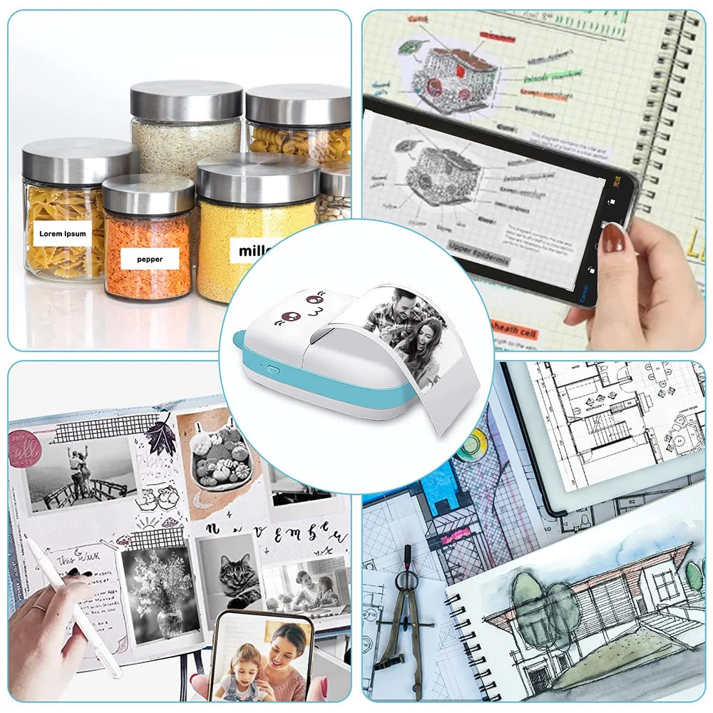 Mini Bluetooth Label Printer – Portable Error Note Photo Printer