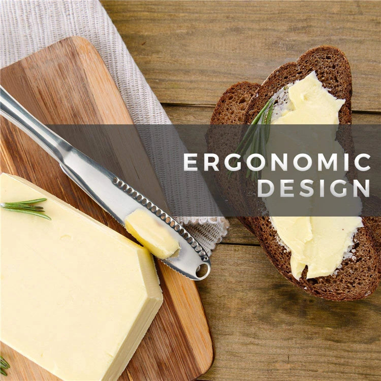 Stainless Steel Butter Knife with Holes – Spreader & Cheese Cutter