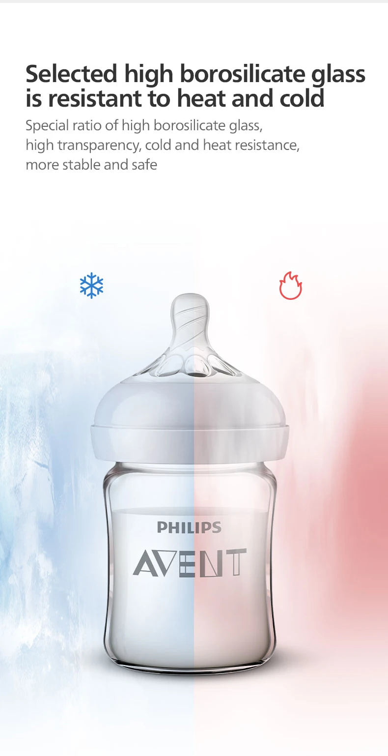 PHILIPS AVENT Glass Baby Bottle – Anti-Colic Feeder 160ml/240ml