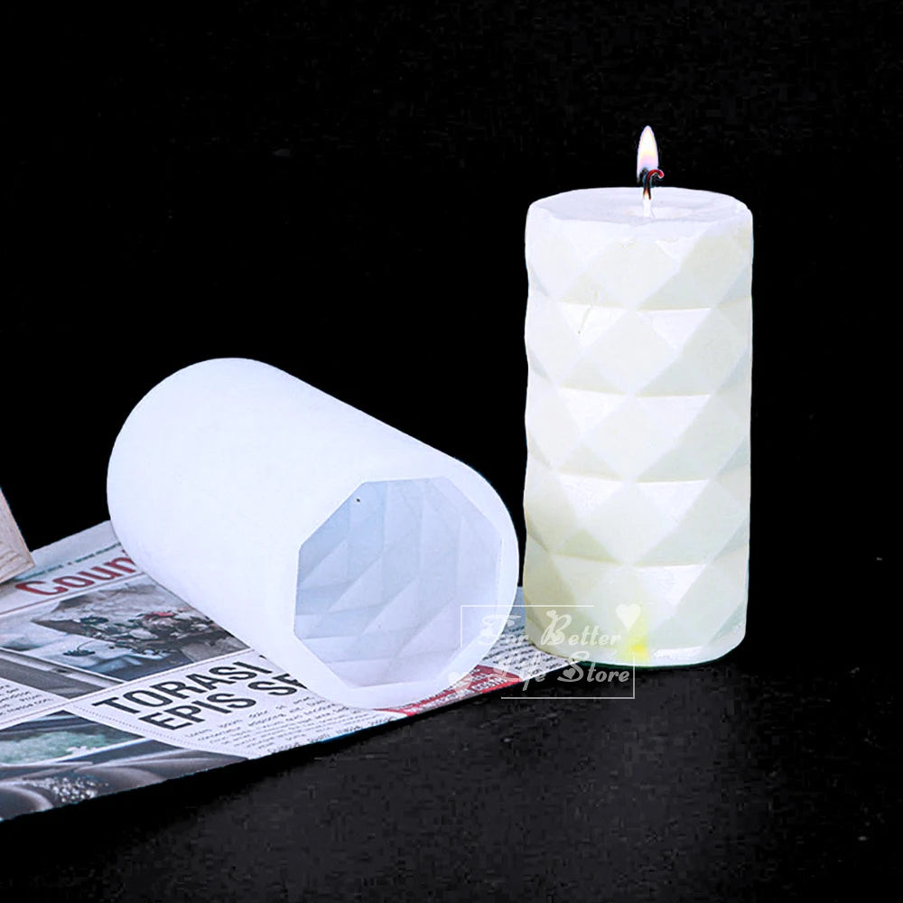 Cylindrical Hexagon Silicone Mold – DIY Resin & Candle Mould