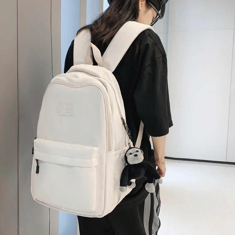 Fashion Waterproof Nylon Backpack – Schoolbag for Teens & Students