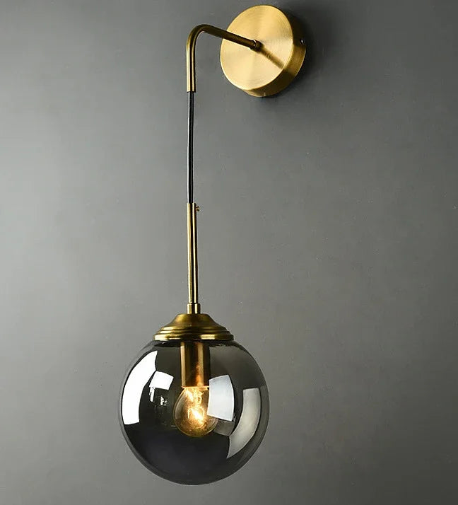 Modern Glass Wall Lamp – Golden Round Nordic Sconce Light