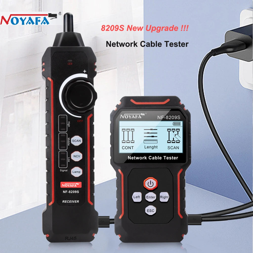 Network Cable Tracker & Tester – LCD Display, Wiremap, Length Tool
