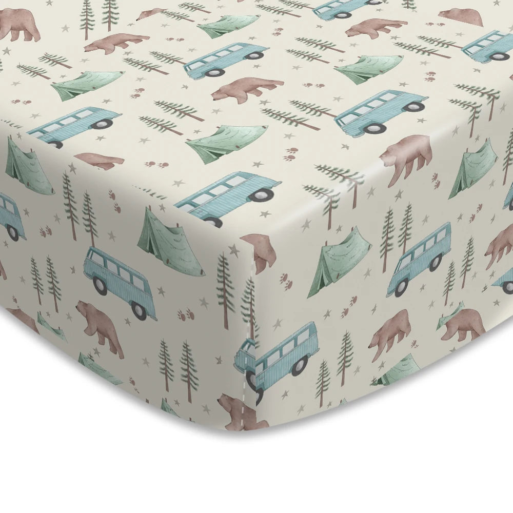 Happy Flute Cartoon Baby Bed Sheet – Soft, Breathable 70×130cm
