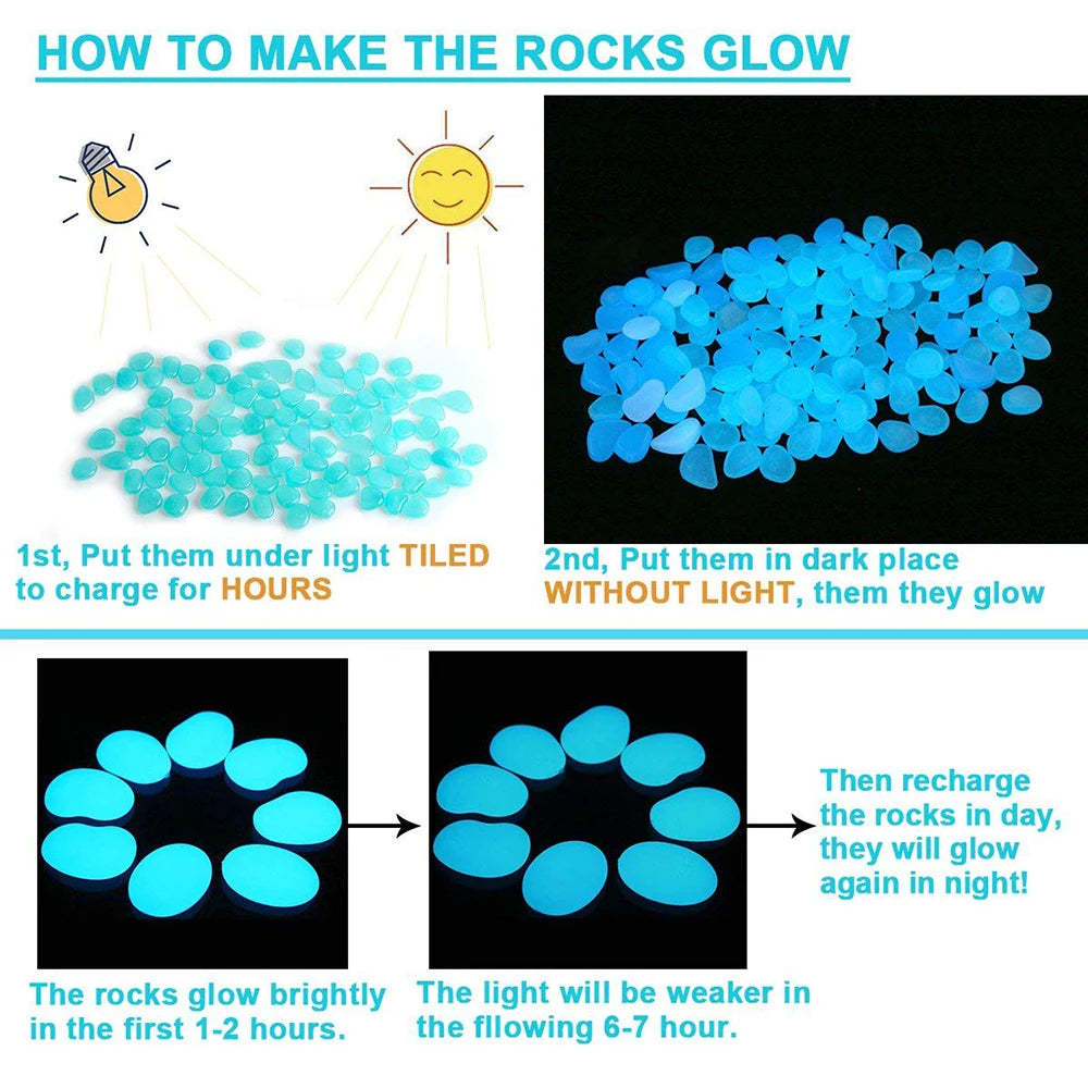 500pcs High Brightness Luminous Stones for Garden & Decor