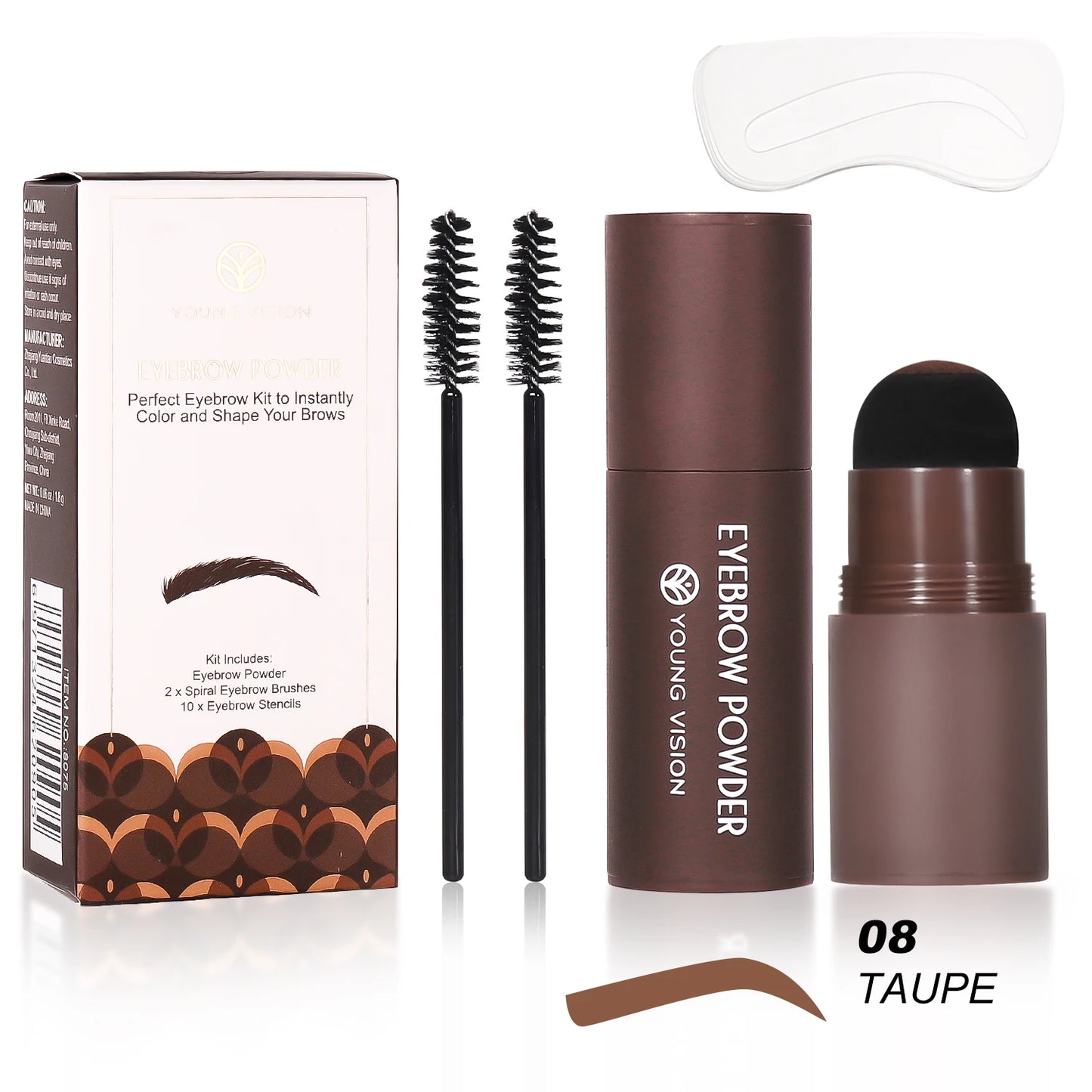 Eyebrow Stamp Stencil Kit – Waterproof Brow Makeup with 10 Stencils