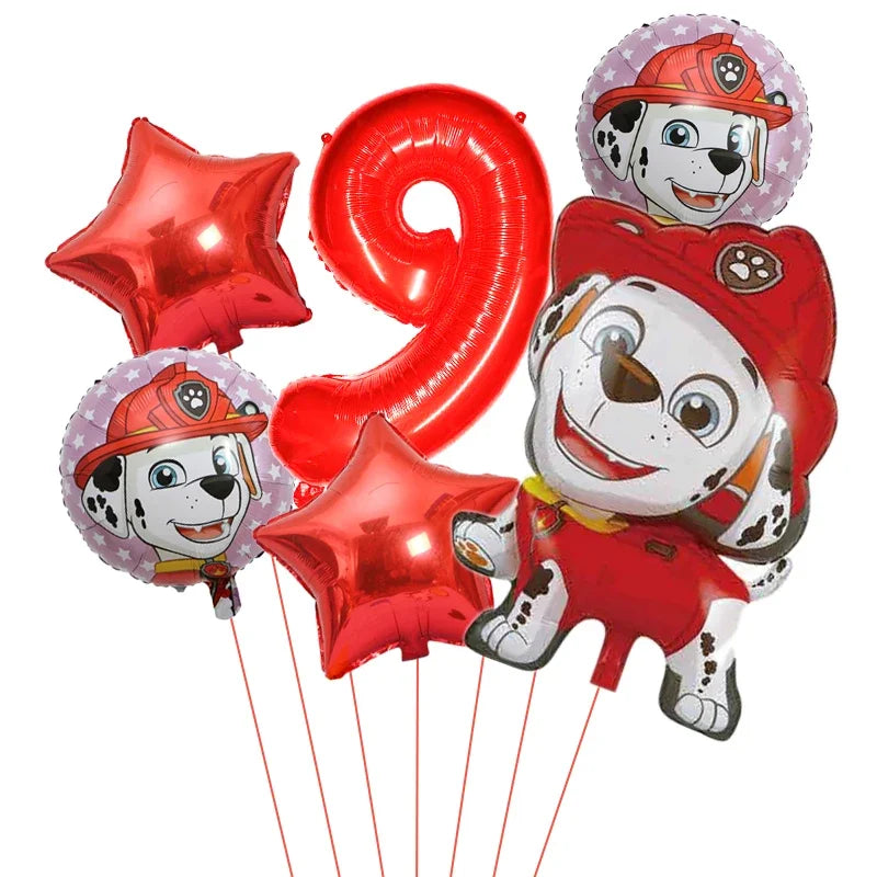 6pcs Paw Patrol Foil Balloons – Kids Birthday Party Decorations