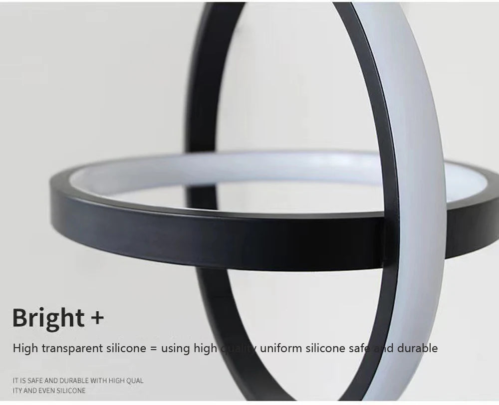 Modern Black LED Pendant Light – Dining & Bedroom Chandelier Lamp