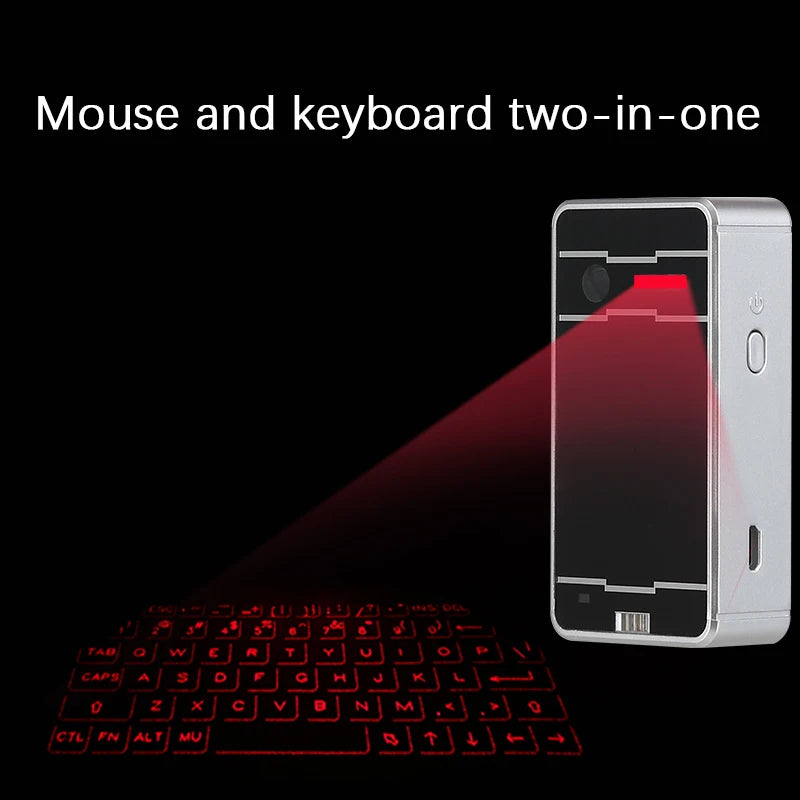 Portable Laser Bluetooth Keyboard with Mouse for Phone & Tablet