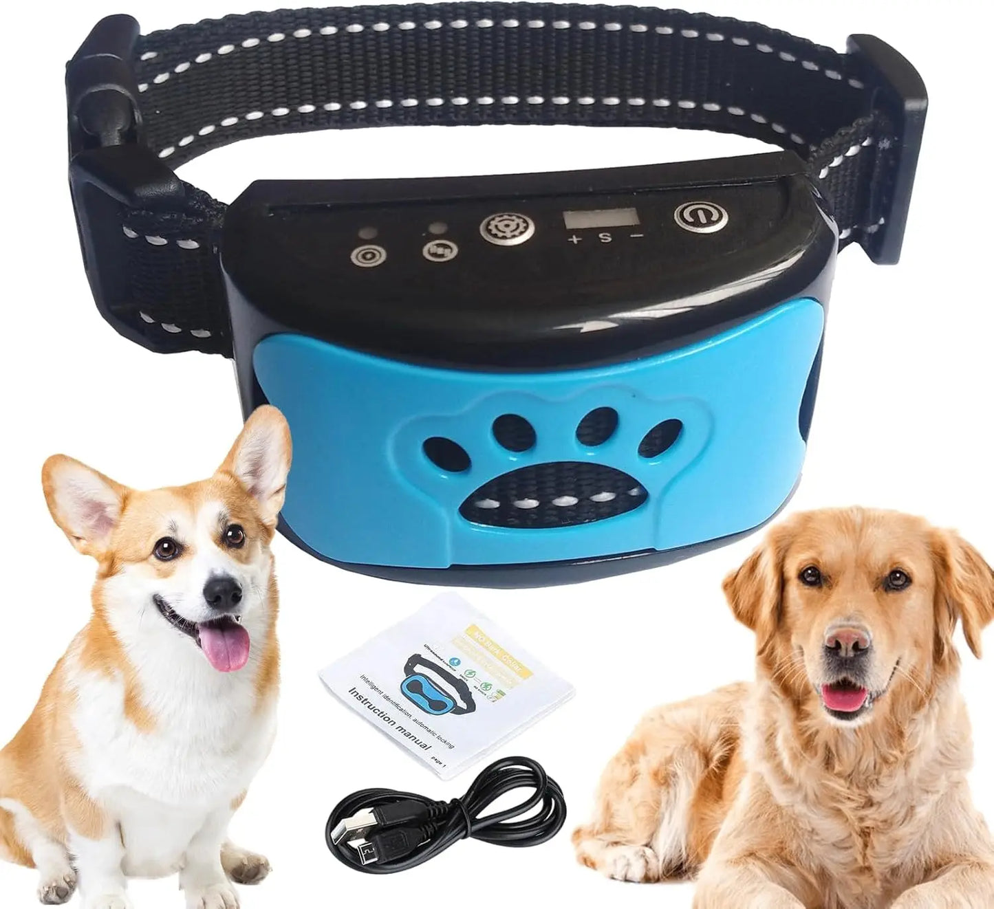 Rechargeable Waterproof Anti Bark Dog Collar with Vibration & Beep