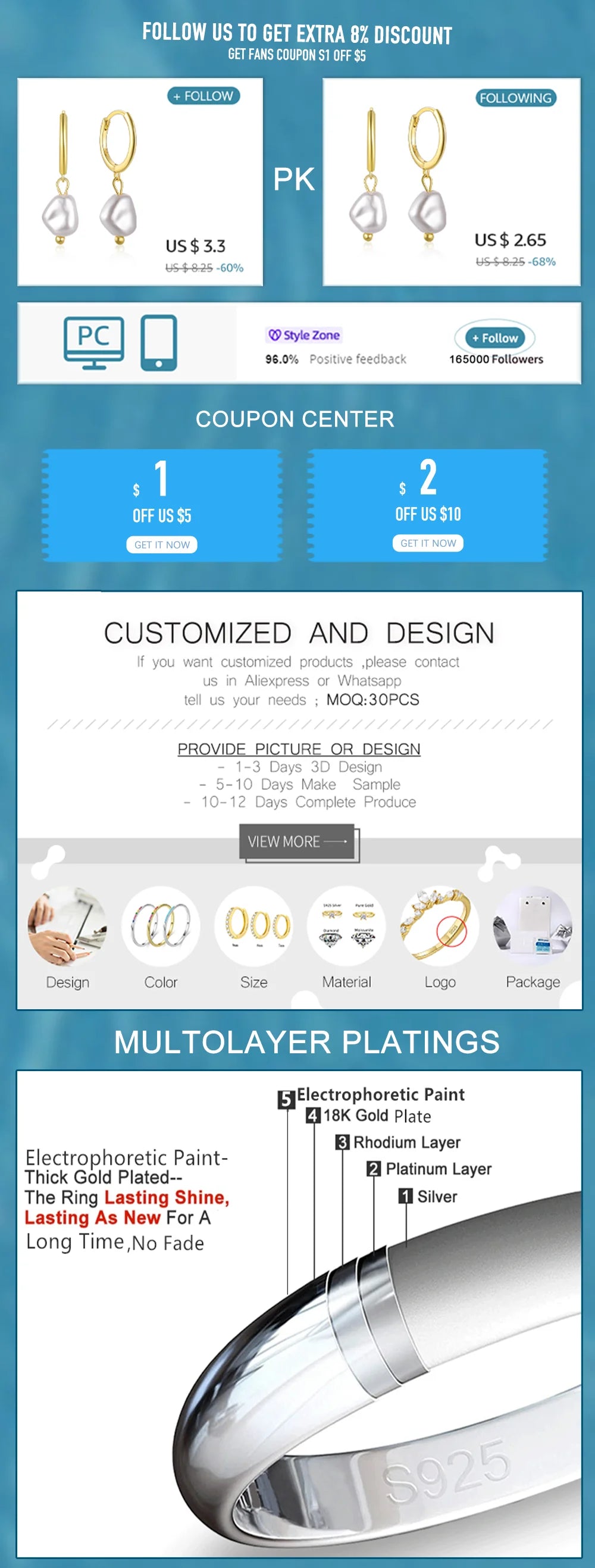 925 Sterling Silver Earring Set – Waterdrop, Flower & Pearl Trio