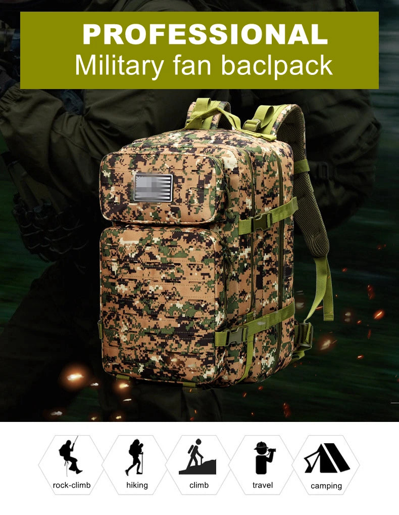 Tactical Backpack – Small Gym, Travel & Hiking Bag with Molle System