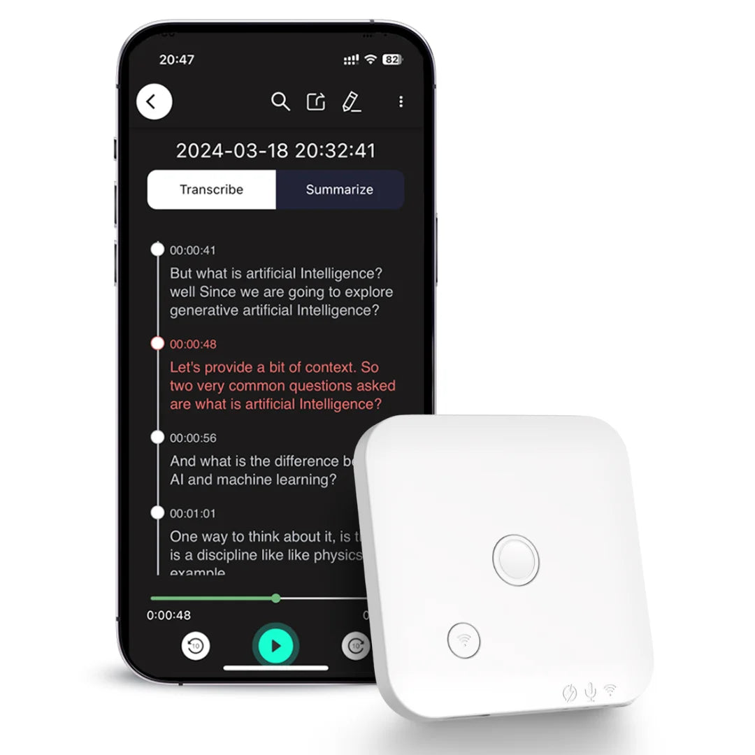 AI Voice & Call Recorder – Speech-to-Text, 64GB, 100 Languages