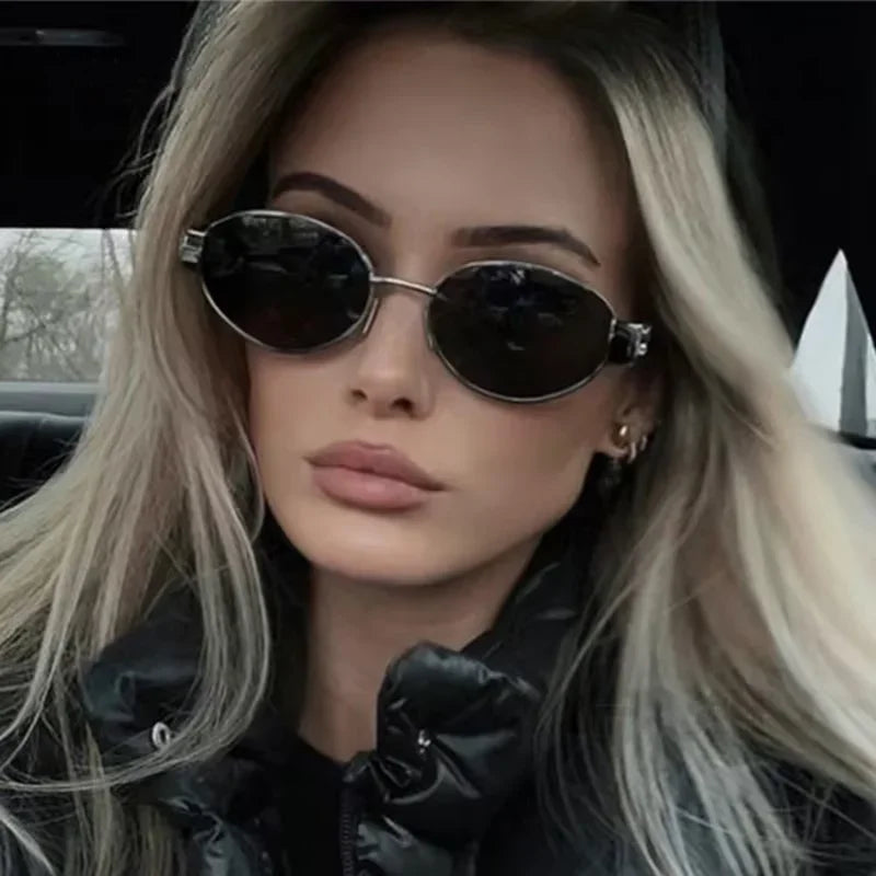 Vintage Oval Metal Sunglasses – Fashion UV Protection Eyewear