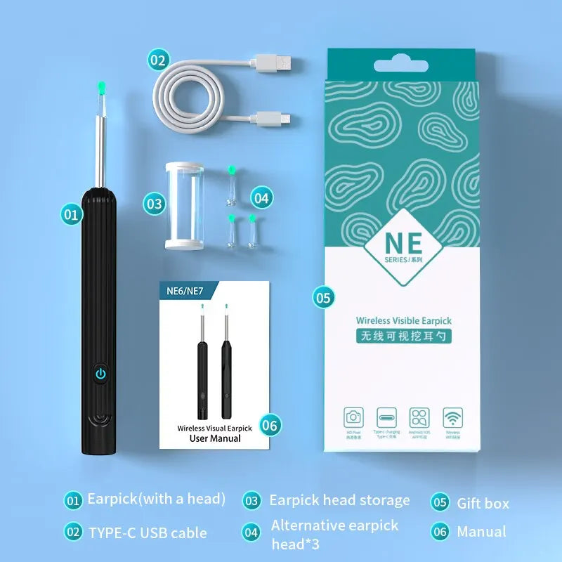 Smart Visual Ear Cleaner with Camera & LED Light for Ear Wax Removal