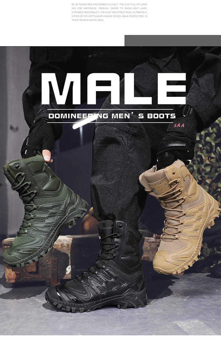 Special Forces Desert Combat Tactical Men's Tall Boots