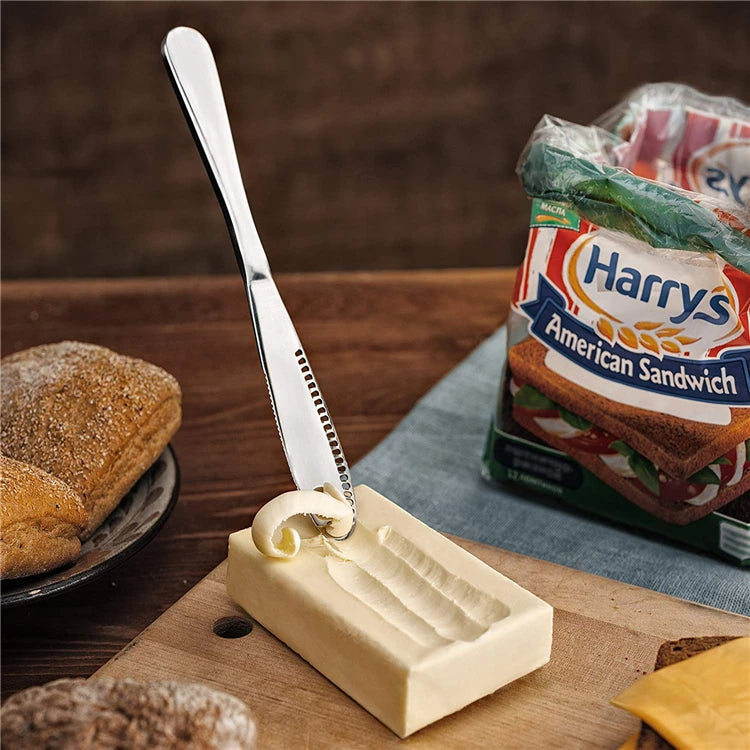 Stainless Steel Butter Knife with Holes – Spreader & Cheese Cutter