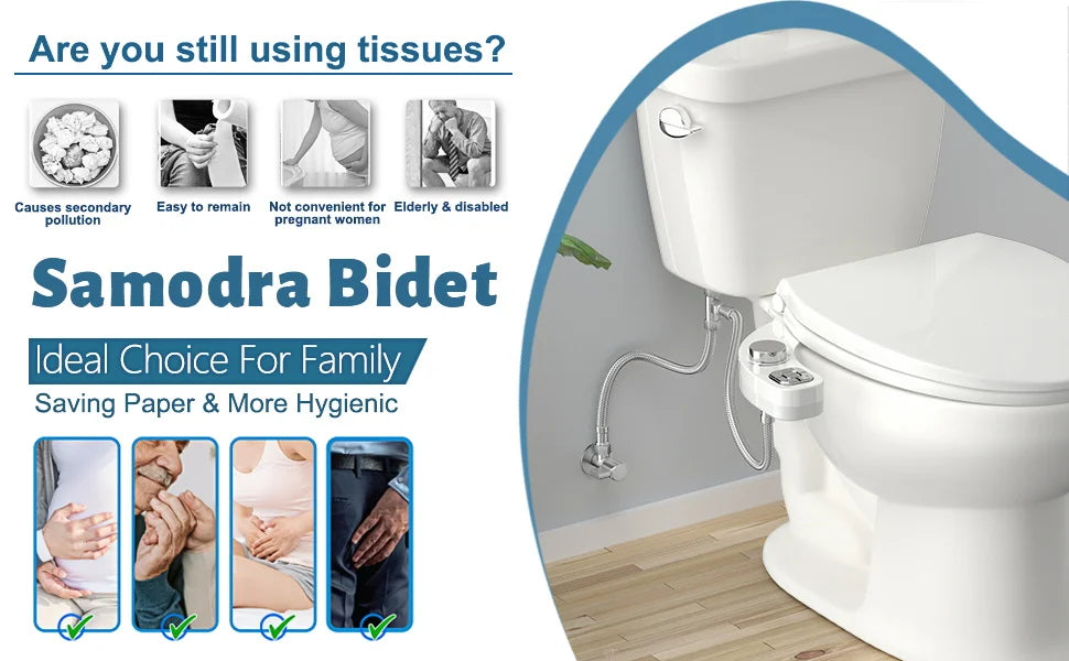Cartmela Non-Electric Dual Nozzle Bidet Attachment