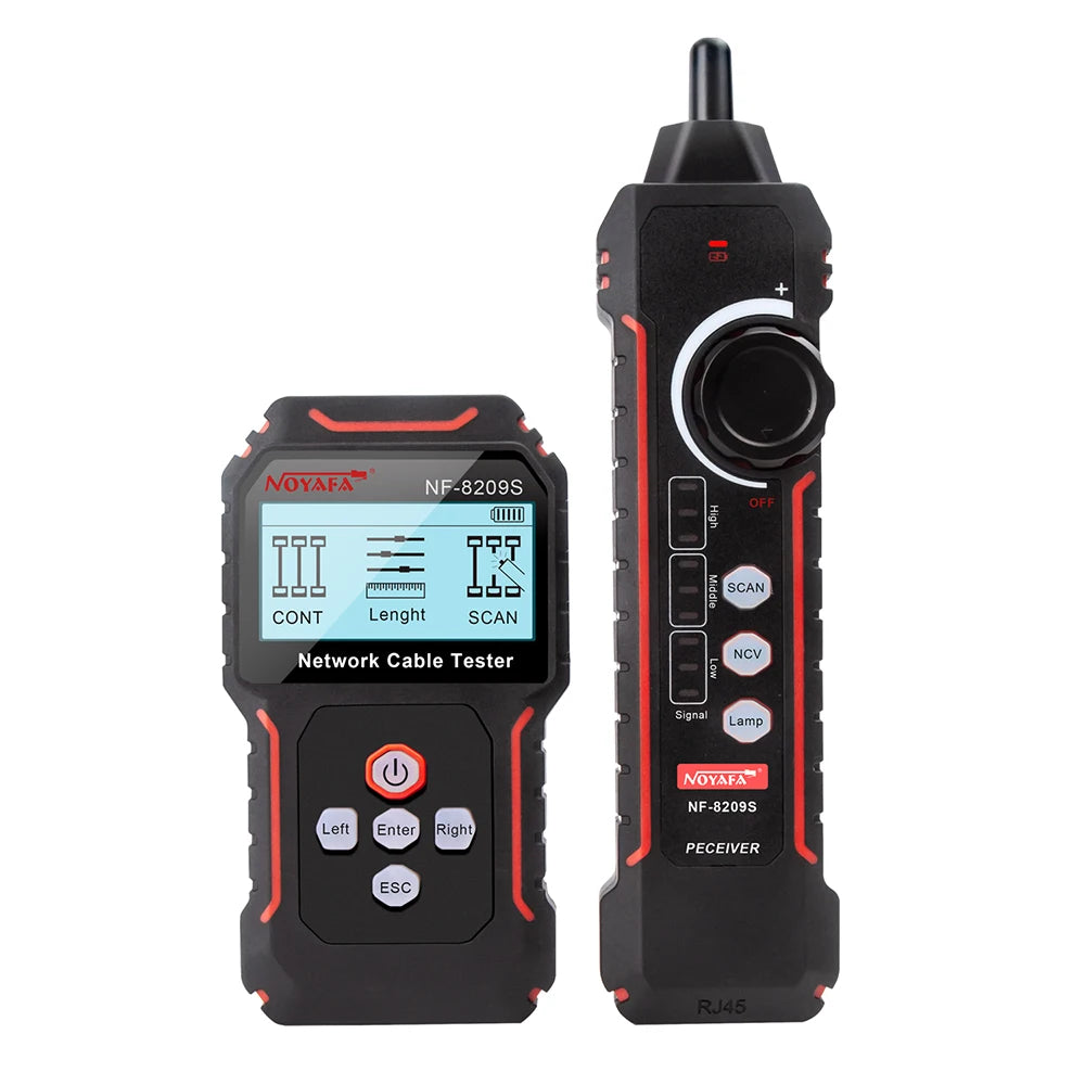 Network Cable Tracker & Tester – LCD Display, Wiremap, Length Tool