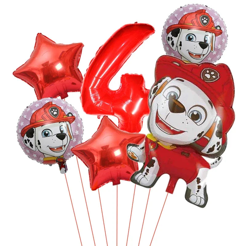 6pcs Paw Patrol Foil Balloons – Kids Birthday Party Decorations