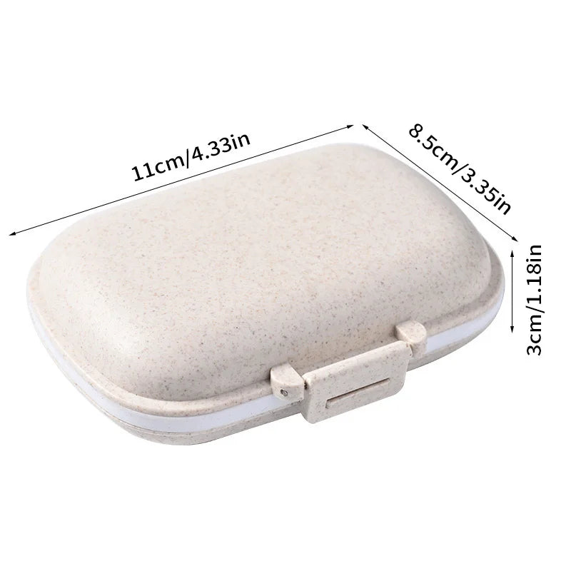 8-Grid Pill Organizer Box – Travel Medicine Storage with Seal Ring