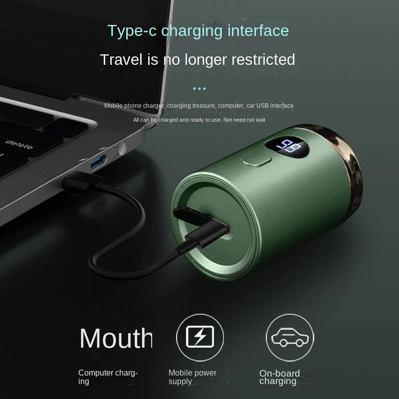 Mini Type-C Electric Razor – Portable Steel Gun Shaver with Digital Display