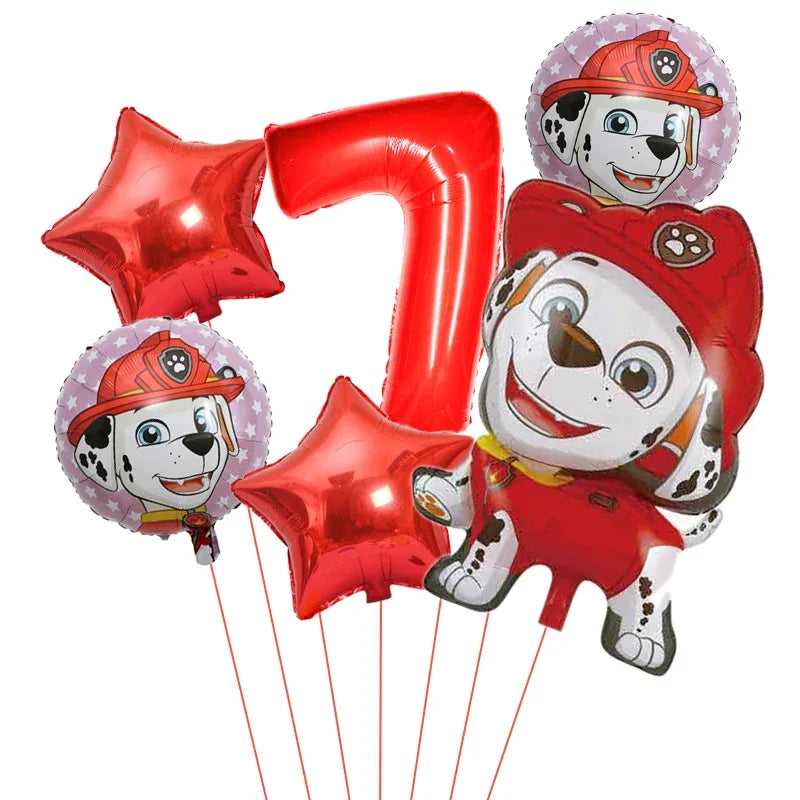 6pcs Paw Patrol Foil Balloons – Kids Birthday Party Decorations