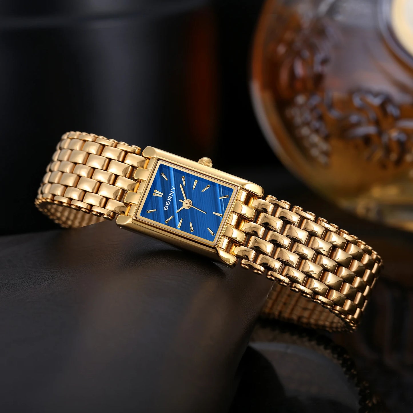 Gold Square Women’s Quartz Wristwatch | Luxury Fashion Watch