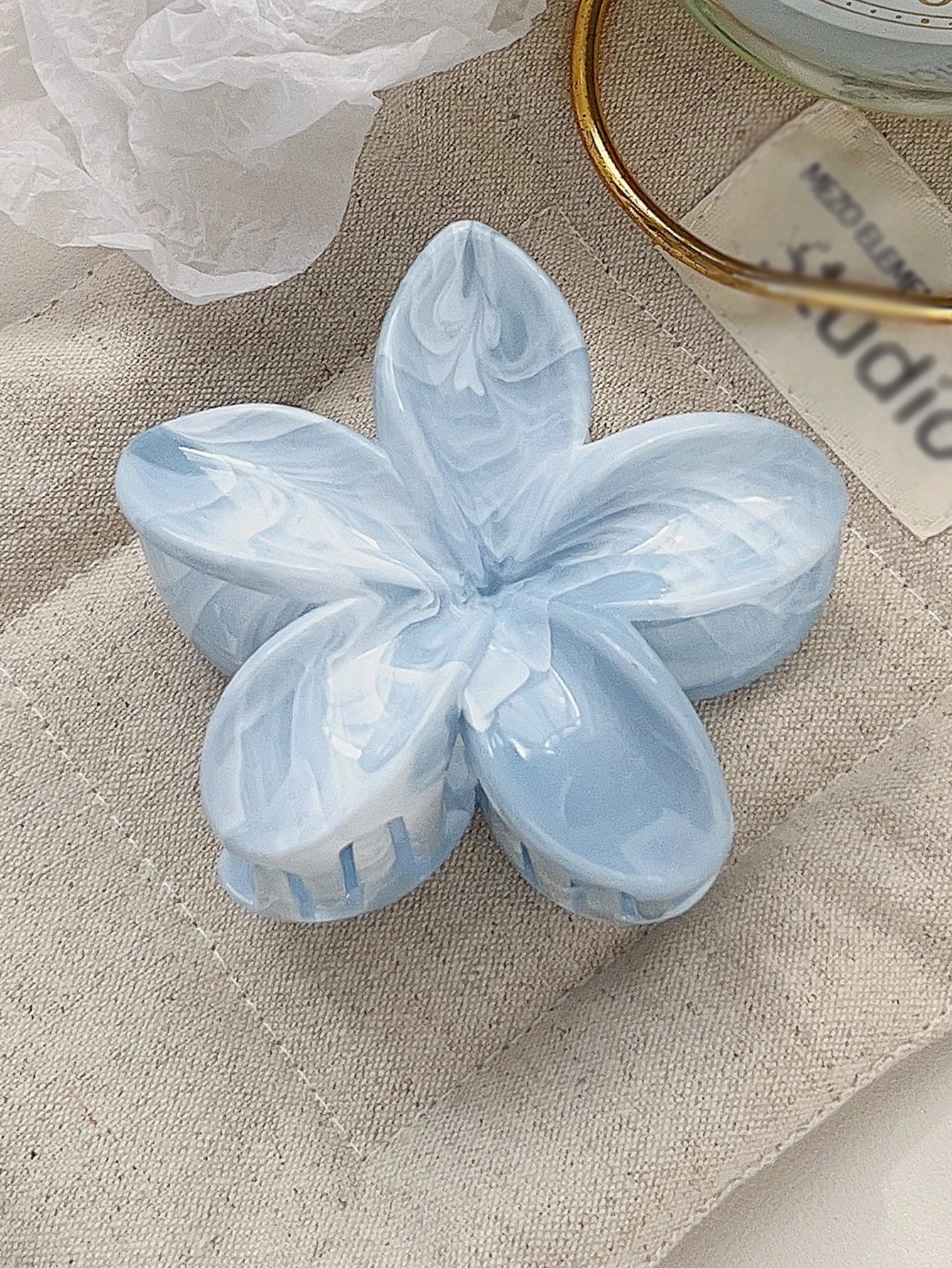 2 Pcs Marble Flower Hair Claw Clips – Cute Beach Hair Accessories
